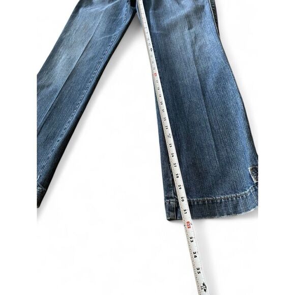 Maurices Womens 7/8 Blue Flare Jeans Middle Rise Great Condition 100% Cotton - Picture 4 of 9